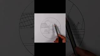 circle 🔴 scenery drawing 😍#youtubeshorts #trending #viral #shorts