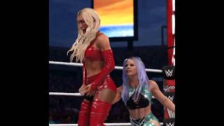 Lacey Evans returns with low blow shot  #short #wwe2k23 #shorts #wwe2k22 #wwe #trending