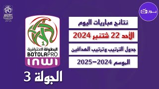 نتائج مباريات اليوم الأحد 22 شتنبر 2024 وجدول ترتيب البطولة وترتيب الهدافين