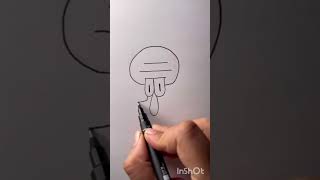 Easy way to draw squidward tentacles#sonynamanart #youtubeshorts