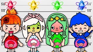 Four Element Girls Grow Up In Police Station | Toca Life Story | Toca Boca