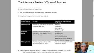 The Literature Review: 3 Types of Sources to Use