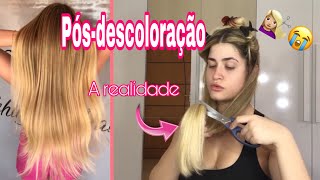 PÓS-QUÍMICA 💛🧖🏼‍♀️ | Meus cuidados com o loiro + como eu corto meu cabelo