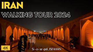 IRAN Vlog 🇮🇷  Walking Tour from Chahar Bagh Street to Si-o-se-pol bridge , ISFAHAN 2024 - 4k