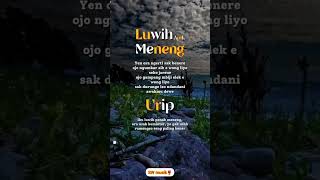 Luwih Apik Meneng #hidup #pintar