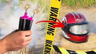 ◄ 60 초 ►실험 폭죽 VS 오토바이 헬멧 | Motorcycle Helmet (60 Seconds!)