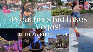 Preacher’s Kid Takes Vegas | Pool,Fancy Dinner, and My Phone Got Stolen🤦🏾‍♀️|