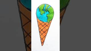 🌍+🍦 satisfying ice cream #satisfying #trending #icecream #viral #art #drawing #shortsfeed #shorts