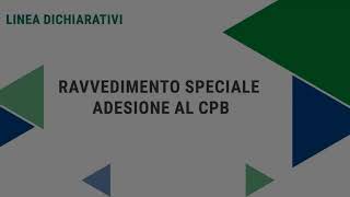 Ravvedimento Speciale Adesione al CPB