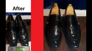 ASMR Shoe Shine Gucci Black Loafer 4K