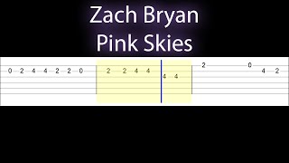 Zach Bryan - Pink Skies (Easy Guitar Tabs Tutorial)