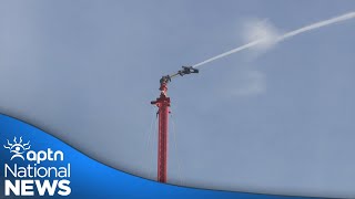 Company says new mobile rain tower can protect infrastructure from wildfires | APTN News