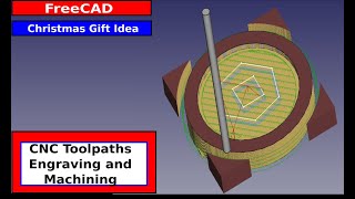 FreeCAD Christmas gift idea using the path workbench. Engraving and Machining with the CNC router.