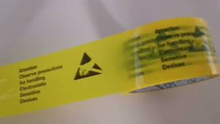 ESD caution tape , packing yellow warning tape OPP 0.05mm