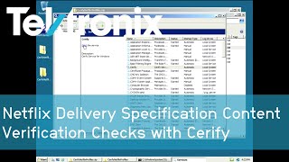 Netflix Delivery Specification content verification checks with Cerify