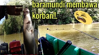 # mancing kakap putih dimuara kecil/ umpan udang hidup