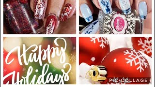 Holiday Nails |Youtubers nail art stamping collabs