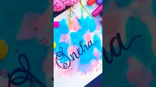 Sneha name calligraphy| #art #artwork #youtubeshorts #shortfeed #trending  #satisfying #calligraphy