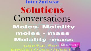 Conversation of Molality to moles and mass of solute