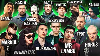 Реакция на Oxxxymiron, Markul, Big Baby Tape, Ulukmanapo, Saluki, Баста, 25/17, Пабло & Mr Lambo