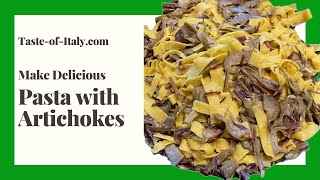 Fresh Pasta with Artichokes - meatless, vegetarian