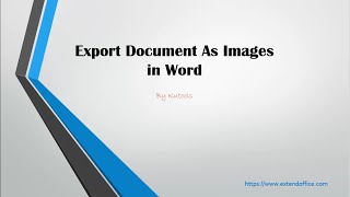 How to export Word document as Image by pages?