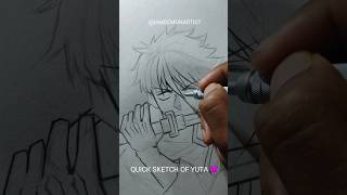 Drawing Yuta 😈 #animeart #shorts