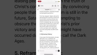 Chat GPTs interpretation of #millenniumreign and satans “short period” prophesied in the Bible.