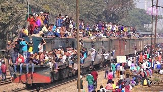 Overcrowded Bishwa Ijtema Monajat Special Train Of Bangladesh 2017 In 4K Ultra HD