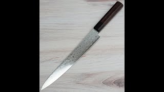 Kikuichi Warikomi Damascus Sujihiki Unboxing