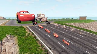 Big & Small Monster Truck Lightning Mcqueen vs Big & Small Mcqueen vs DOWN OF DEATH in BeamNG.drive