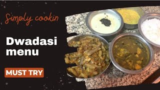 Dwadasi Menu || Rice,Dal,Amla Pachadi,Lemon Rasam,Brinjal Curry