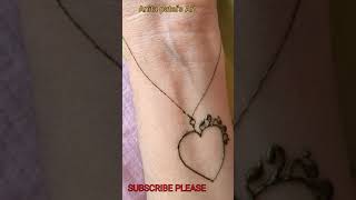 Beautiful😍 Heart ❤ Shape Bracelet Mehndi Design| Heart Shape ❤ Mehndi Design For Beginners #Shorts