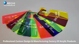 RECHI Custom Colorful Acrylic Hanging Sign for Brand Retail Store- New Arrival, On Sale, Promotion