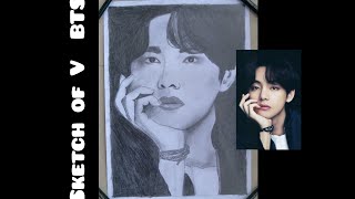 BTS V Drawing Tutorial || Sketch of V BTS || Drawing BTS V #bts #v