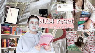 2024 BOOKISH reset (vlog) 📖💌 bookshelf tour, goodreads goal, resetting for 2024 | Ella Rose Reads