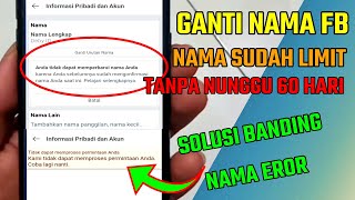 Ganti nama fb tanpa nunggu 60 hari nama sudah limit dan atasi banding nama fb eror