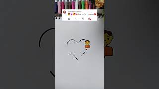 👪+💜+🥰+💘 Emoji Combo Drawing @sreebaviart #emoji #drawing #shorts