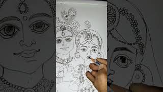 Radha Krishna ♥️😍🙏🙏 drawing pencil work #shortvideo#krishna #radhakrishna