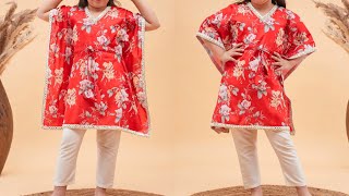 Baby Kaftan Kurta With Pant Cutting & Stitching | DIY Very Easy and Beautiful Trendy Baby Dress