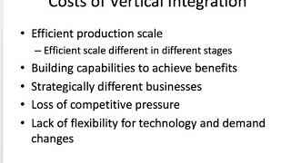 Corporate Strategy 3  Benefits and Costs of Vertical Integration