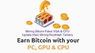 Mining Bitcoin Pakai VGA & CPU Update Hasil Mining Nicehash Terbaru