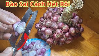 Hóa Ra Bao Lâu Nay Tui Bào Hành Tím Sai Cách Hết Rồi.Cách Bào Hành Tím Siêu Nhanh Bào Số Lượng Nhiều