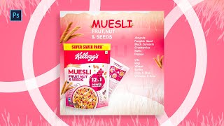 Kellogg’s Muesli Fruit Food Poster Design in Photoshop