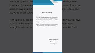 Surat Pernyataan mengundurkan Diri dari Member SMM