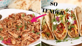 3-Ingredient Crockpot Chicken Tacos 🌮