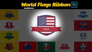 Country Flags Ribbon Download In PSD Files |Sheri Sk| |Flags PSD|