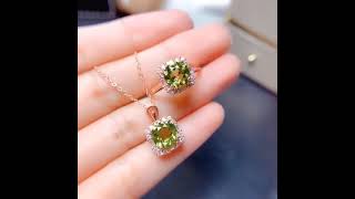 Round Cut, 8x8mm, 100% Natural Olivine Ring, Wedding/Engagement, August Birthstone, Only $63.20+