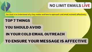 Top 7 Problems to AVOID  in  Cold Emails.