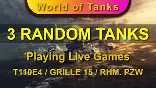 Playing 3 Live Games with 3 Random Tanks